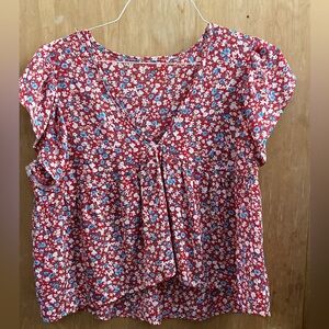 SHEIN Red Floral Blouse